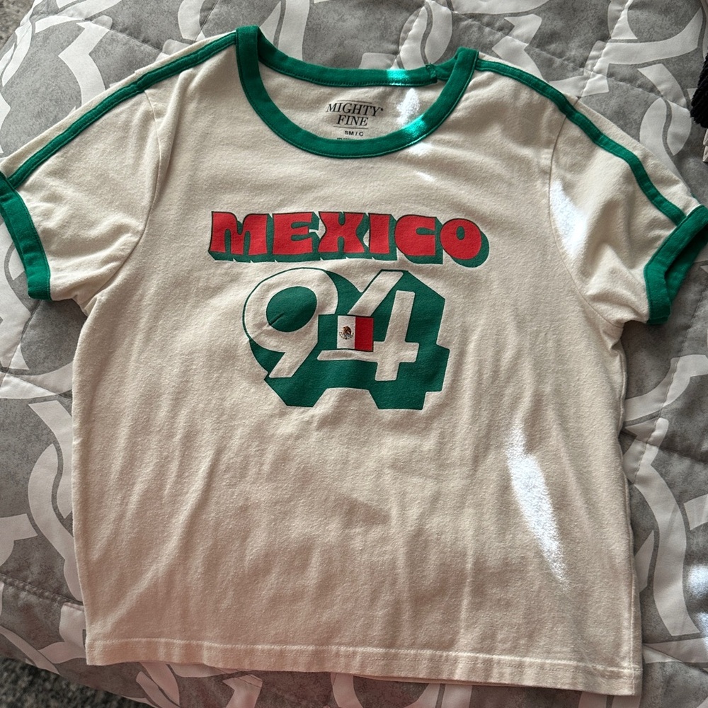 Mighty Fine Kids Cream and Green Mexico 94 Tee